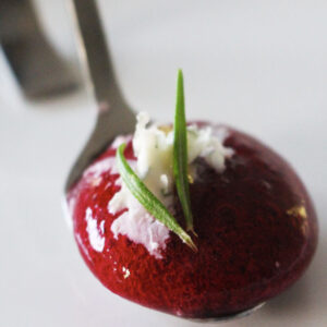 Beet Balsamico Sphere - Sodium Alginate and Calcium Lactate